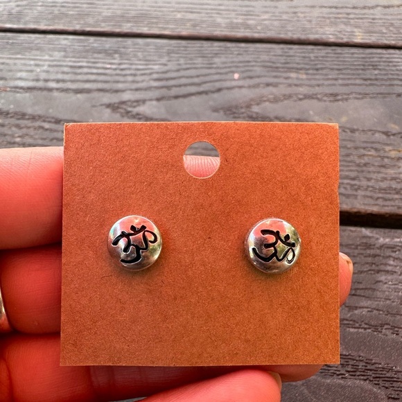Alex and Ani Silver Om Earrings - Picture 2 of 3
